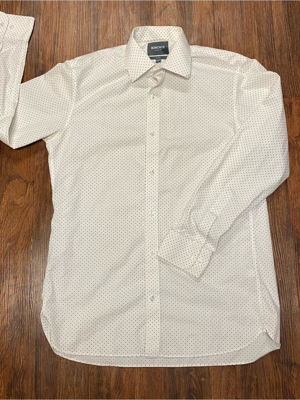 Bonobos Men's White Dress Shirt with Micro Dot Pattern